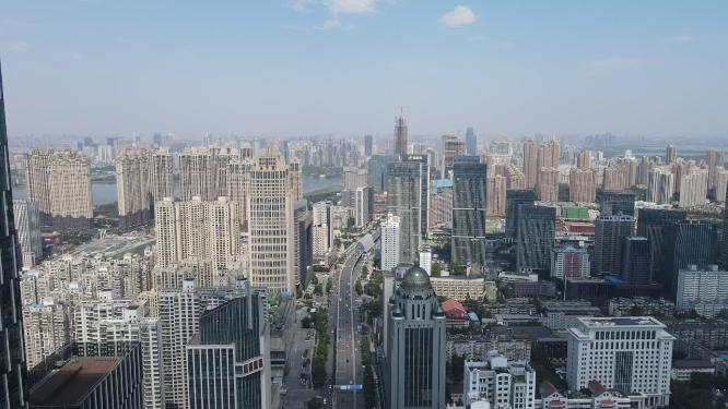 湖北武汉城市高楼建筑航拍