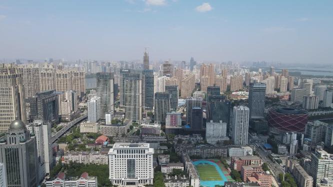 湖北武汉城市高楼建筑航拍