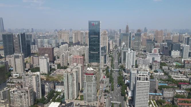 湖北武汉城市高楼商务建筑航拍