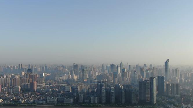 航拍湖北武汉城市全景