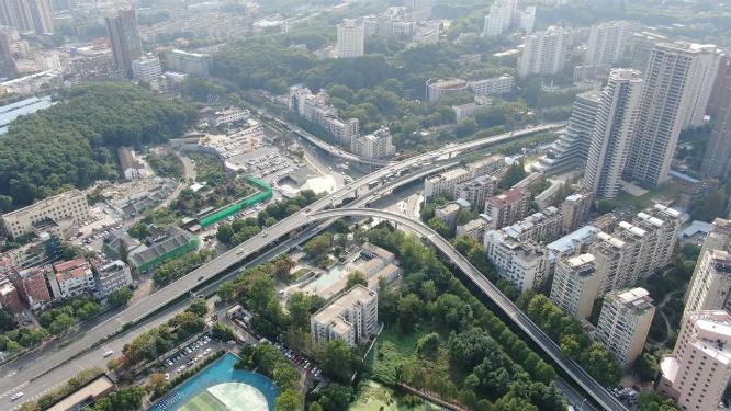 湖北武汉城市交通航拍