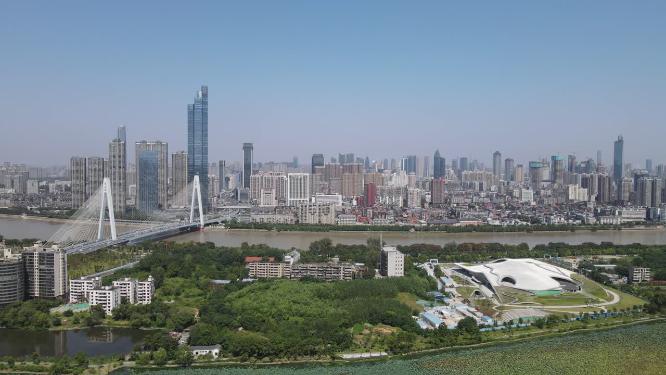 航拍武汉琴台文化艺术中心