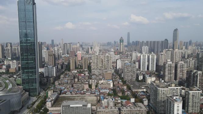 航拍武汉城市全景