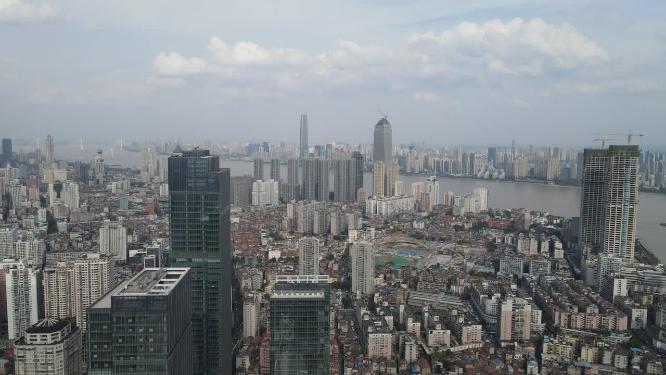 航拍湖北武汉城市全景