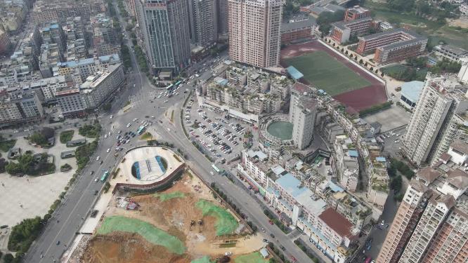 航拍贵州铜仁城市建设
