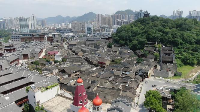航拍贵州铜仁古城