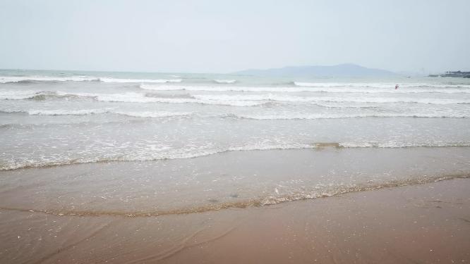 实拍大海海浪沙滩